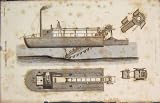 Dredgin Machine Ship Boat Appliances Fine Art 1837