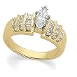 14K Yellow Gold Diamond Engagement Ring Semimount - 0.75 Ct. - CENTER STONE NOT INCLUDED