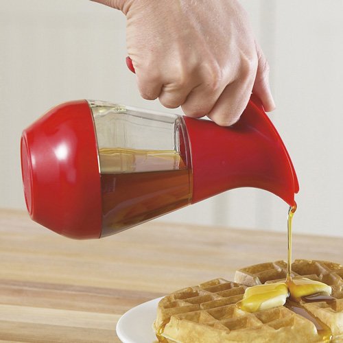 Trudeau Microwave Safe Red Syrup Dispenser