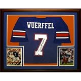 Danny Wuerffel Autographed Florida Gators (Blue #7) Deluxe Framed Jersey w/ "96 Champs"