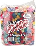 Pepperell Craft Making Assorted Pom Poms, Standard Colors, 750 Per Package