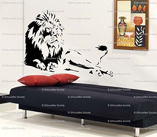 Lion Africa Zoo Animal Wild Life 2 Wall Art Vinyl Decal Sticker Mural Kid Bedroom Home Décor 33"W x 22"H Silhouettes Society