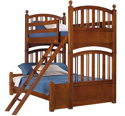genAmerica Twin Over Double Bunk Bed Classic Cherry