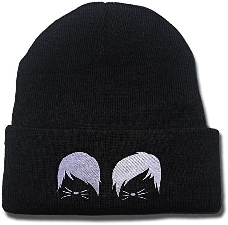 JIUWEI Dan and Phil Cat Whiskers Logo Beanie Fashion Unisex Embroidery Beanies Skullies Knitted Hats Skull Caps