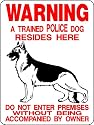 POLICE K-9 GERMAN SHEPHERD GUARD DOG SIGN 3391