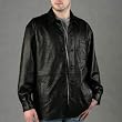 BGSD Men's Washed New Zealand Lambskin Leather Car Coat