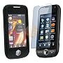 Black Silicone Skin Case + Reusable Screen Protector for Samsung Jet S8000