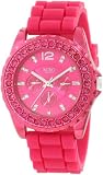 XOXO Womens XO8042 Rhinestone Accent Fuschia Silicone Strap Watch