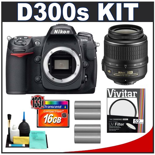 Nikon D300s Digital SLR Camera + 18-55mm VR DX Zoom Lens + 16GB Card + 2x EN-EL3e Battery Packs + UV Filter + Cameta Bonus Accessory Kit