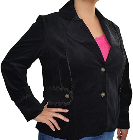 Panitti Victorian Crop Velvet Jacket (Black, 3X)