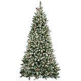 6.5' Pre-Lit Frosted Edina Slim Artificial Christmas Tree - Clear Lights