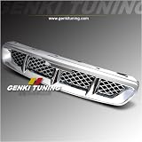 Genki Tuning - 1996 1997 1998 Honda Civic 2 Door / 3 Door / 4 Door Mugen Style Version 2 ABS Front Hood Chrome Mesh Grill Grille 96 97 98 2Dr 3Dr 4Dr