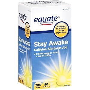 Equate - Stay Awake - Compare to Vivarin - Alertness Aid with Caffeine, Maximum Strength, 80 Tablets