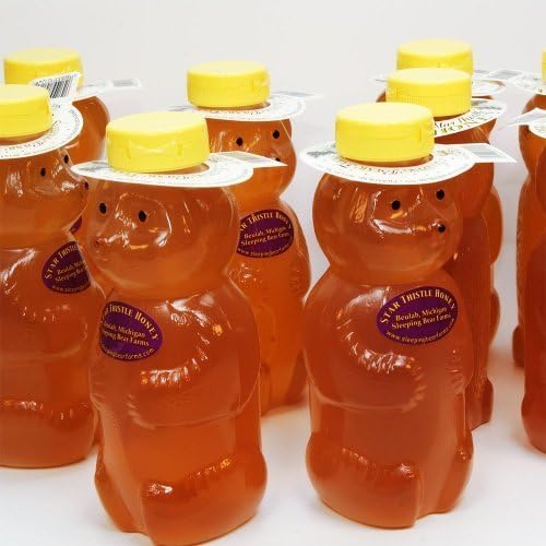 Star Thistle Honey Bear 24 Oz. Case of 12 Unpasteurized Unblended No Additives Pure Michigan Honey by Sleeping Bear Farms