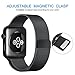 Teslasz Mesh Milanese Loop Stainless Steel Magnetic Buckle Wrist Band for Apple iWatch - Black 42mm