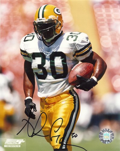 AHMAN GREEN,GREEN BAY PACKERS,NEBRASKA,SIGNED,AUTOGRAPHED,8X10 PHOTO,COA, RARE HARD PHOTO TO FIND