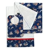 Seventh Inning Stretch Bib, Burp Cloth and Receiving Blanket Set