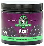 SAMBAZON Organic Freeze-Dried Acai Powder, Antioxidant Superfood, 90-Gram Jar