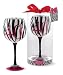 40th Birthday Zebra Stripe Wine Glass
