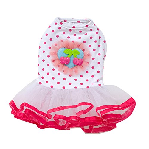 Moya Puppy Pet Dog Cat Princess Lace Skirt Tutu Dress Summer Clothes Pink