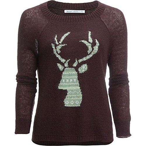 ウール リッチ アウター ニット&セーター Woolrich Motif Mohair Crew Sweater Burgundy [並行輸入品]