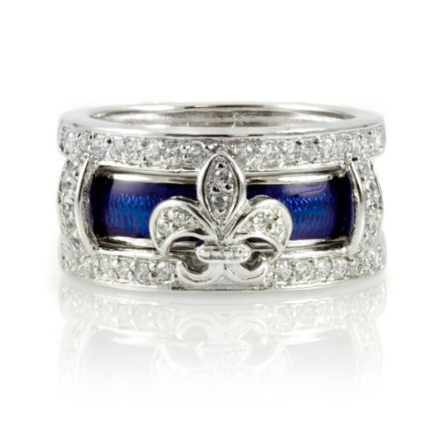 Elaines Fleur de Lis Enamel Rings Navy 51 dSFMteTL Elaines Fleur de Lis Enamel Rings Navy