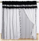 Imperial Black / White Zebra Style Window Curtains