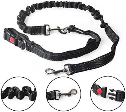 Hands Free Dog Leash, Ubetter Running Dog Leash, Lightweight Reflective Bungee Dog Leashes, with Adjustable Waist Belt up to 42" in length