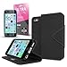 iPhone SE Case, Cellto PU Leather Wallet Cover Stand and Reversible Magnetic Flap Flip Cover for Apple iPhone SE/iPhone 5S / iPhone 5 - Black