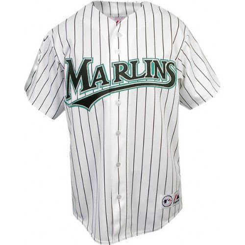 Florida Marlins Home White/Black Youth Replica Jersey