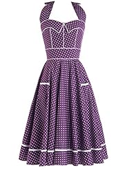 Summer Polka Dot Print Vintage Cotton Evening Dress/Prom Dress/Wedding Party Dress 