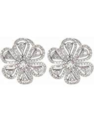 14K White Gold Diamond Earrings - 1.25 Ct. -- LIFETIME WARRANTY