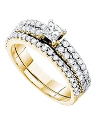 0.97CT DIAMOND 0.33CT CENTER PRINCESS BRIDAL SET