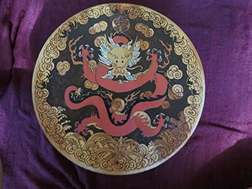 Oriental Dragon Pyrography Original Hand Made Turn Style Table by Shannon Ivins