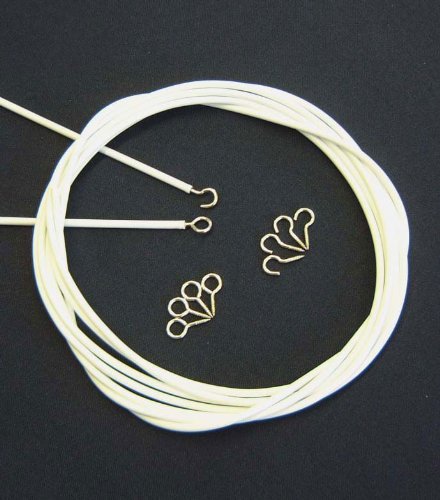 Net Curtain Wire. 3 Metre Length. Includes 4 Eyes 4 Hooks. £1.20