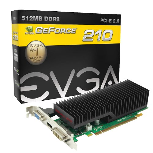 EVGA  GeForce 210 512 MB DDR2 PCI-Express 2.0 Graphics Card 512-P3-1213-LR