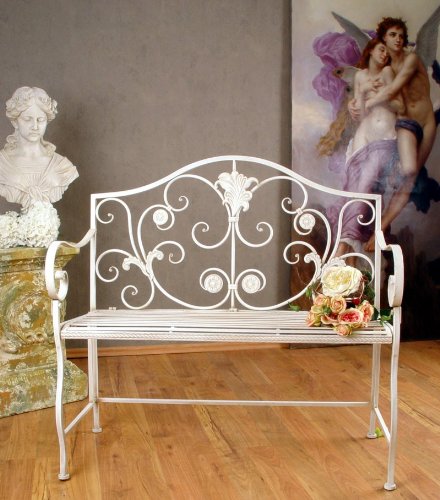 HERRSCHAFTLICHE GARTENBANK TRAUM IN WEISS VIKTORIANISCH PALAZZO EXCLUSIV