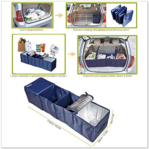 Foldable Compartment Fabric Car Trunk Storage SUV Grocery Containers