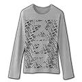 ステマ　効いてる効いてるww(バック文字黒) リブクルーネック長袖Tシャツ(グレー) M