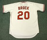 LOU BROCK St. Louis Cardinals 1974 Majestic Cooperstown Throwback Home Baseball Jersey, XL