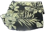 Sash Belt / Hair tie / Scarf Black & Green Floral