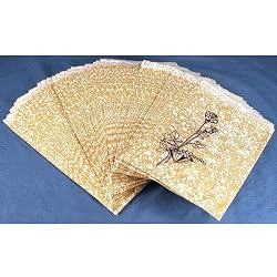 100 Paper Gift Bags Gold Shopping Sales Tote 6 x 9" Bag
