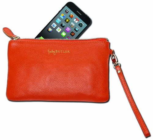 Mighty Purse Genuine Leather Phone Charging Wristlet Wallet