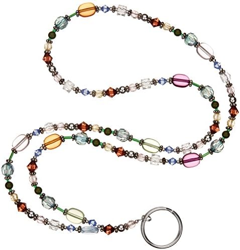 Beaded Lanyard Multi-Color Beads ID Badge Holder