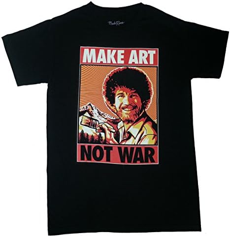 Bob Ross Inc Men's Make Art T-Shirt Large Black
