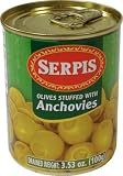 Serpis Green Olives With Anchovy, 3.53-Ounce Metal Tin (Pack of 6)