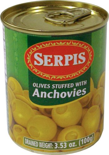 Serpis Green Olives With Anchovy, 8.11-Ounce Metal Tin (Pack of 6) by Serpis