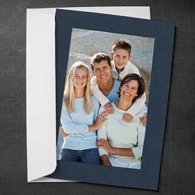Set of 3 Photo Insert Cards: Hold 4 x 6 Photos, Navy Blue Color