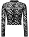 FPT Womens Waist Length Long Sleeve Lace Mock Neck Top