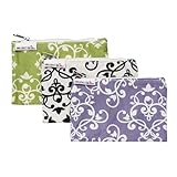 Munchkin 3 Pack Snack Bags, Green/Black/Purple